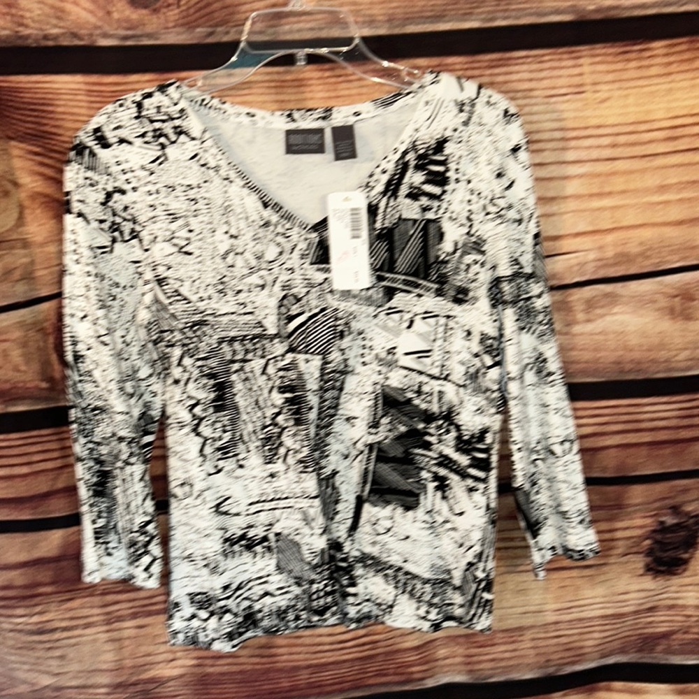 Additions by Chicos, three-quarter sleeve T-shirt, size 1